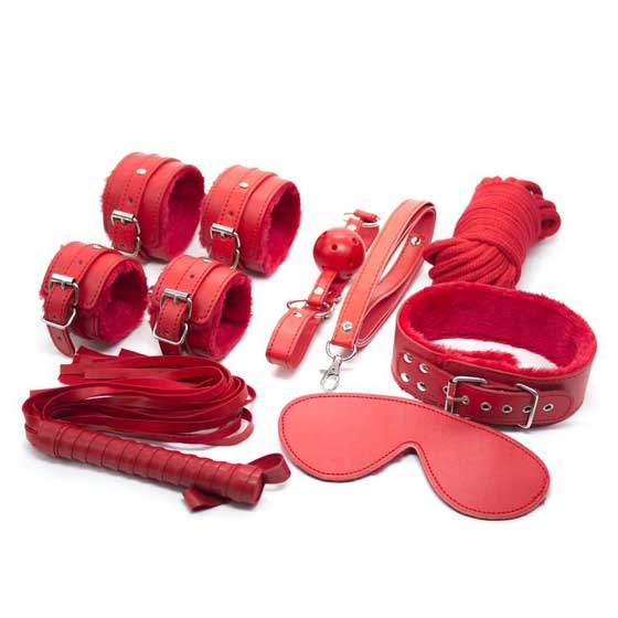Bộ đồ chơi BDSM bằng da 7 món