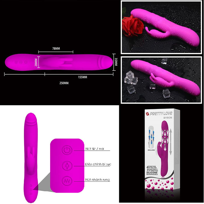 Dương vật Prettylove Byron Bi Rung