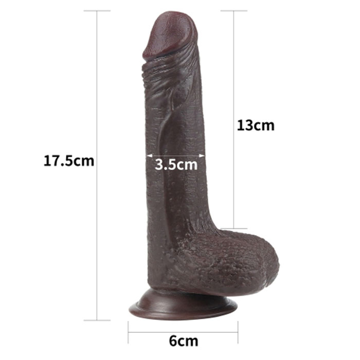 Dương vật giả da đen mềm Lovetoy 7 inch