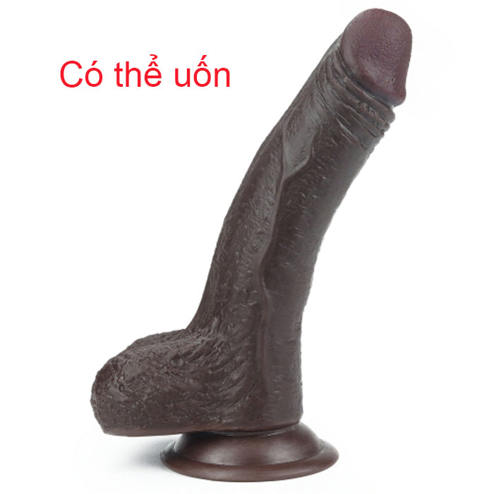 Dương vật giả da đen mềm Lovetoy 7 inch