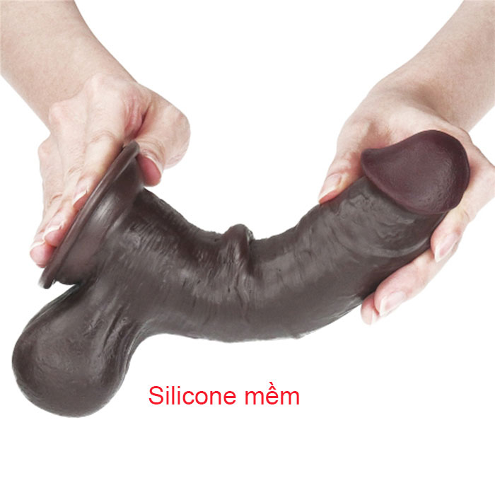 Dương vật giả da đen mềm Lovetoy 7 inch