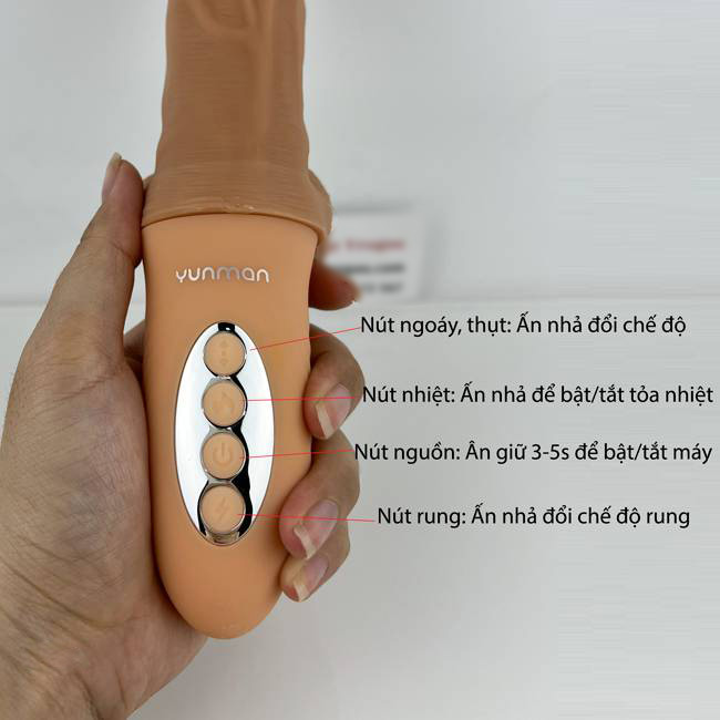 Dương vật giả cầm tay yunman intense rung thụt tỏa nhiệt pin sạc