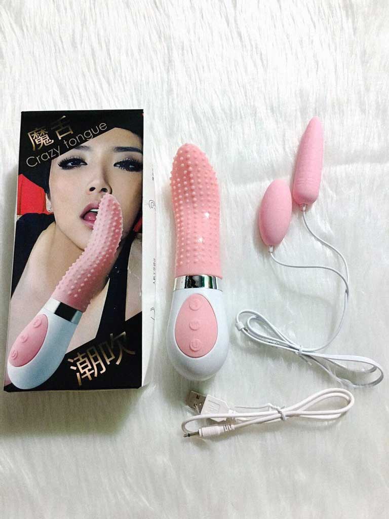 Lưỡi liếm Crazy Tongue cao cấp kèm trứng rung hai đầu