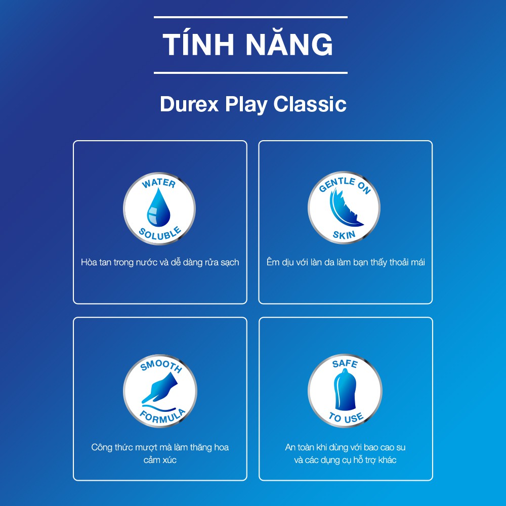 tính năng gel bôi trơn durex play classic 100ml